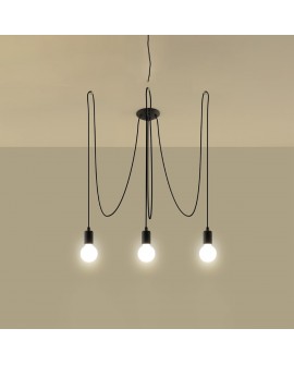 Żyrandol EDISON 3 czarny Sollux SL.0370