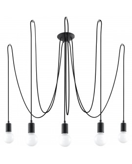 Żyrandol EDISON 5 czarny Sollux SL.0371