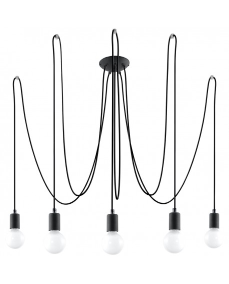 Żyrandol EDISON 5 czarny Sollux SL.0371