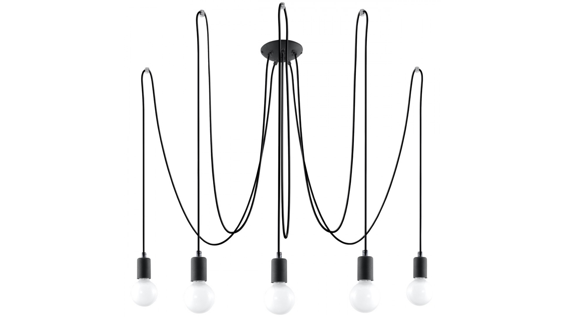 Żyrandol EDISON 5 czarny Sollux SL.0371