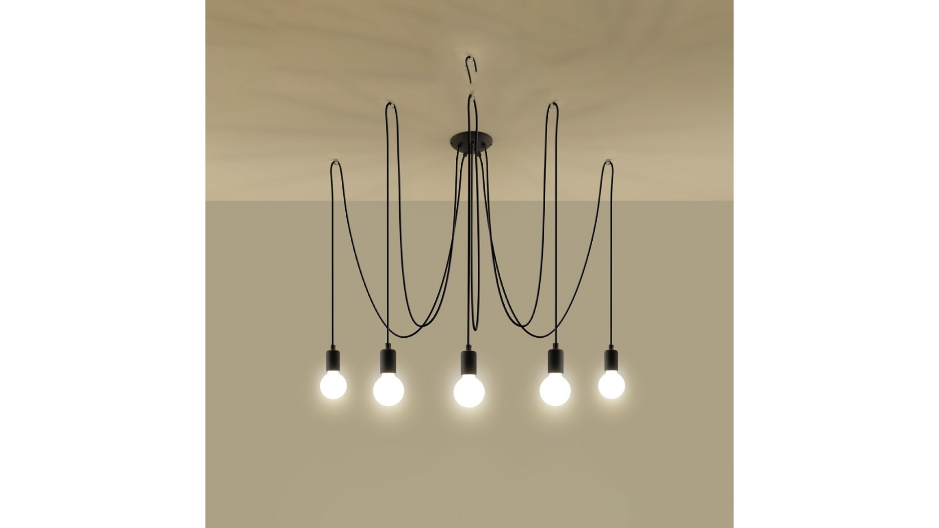 Żyrandol EDISON 5 czarny Sollux SL.0371
