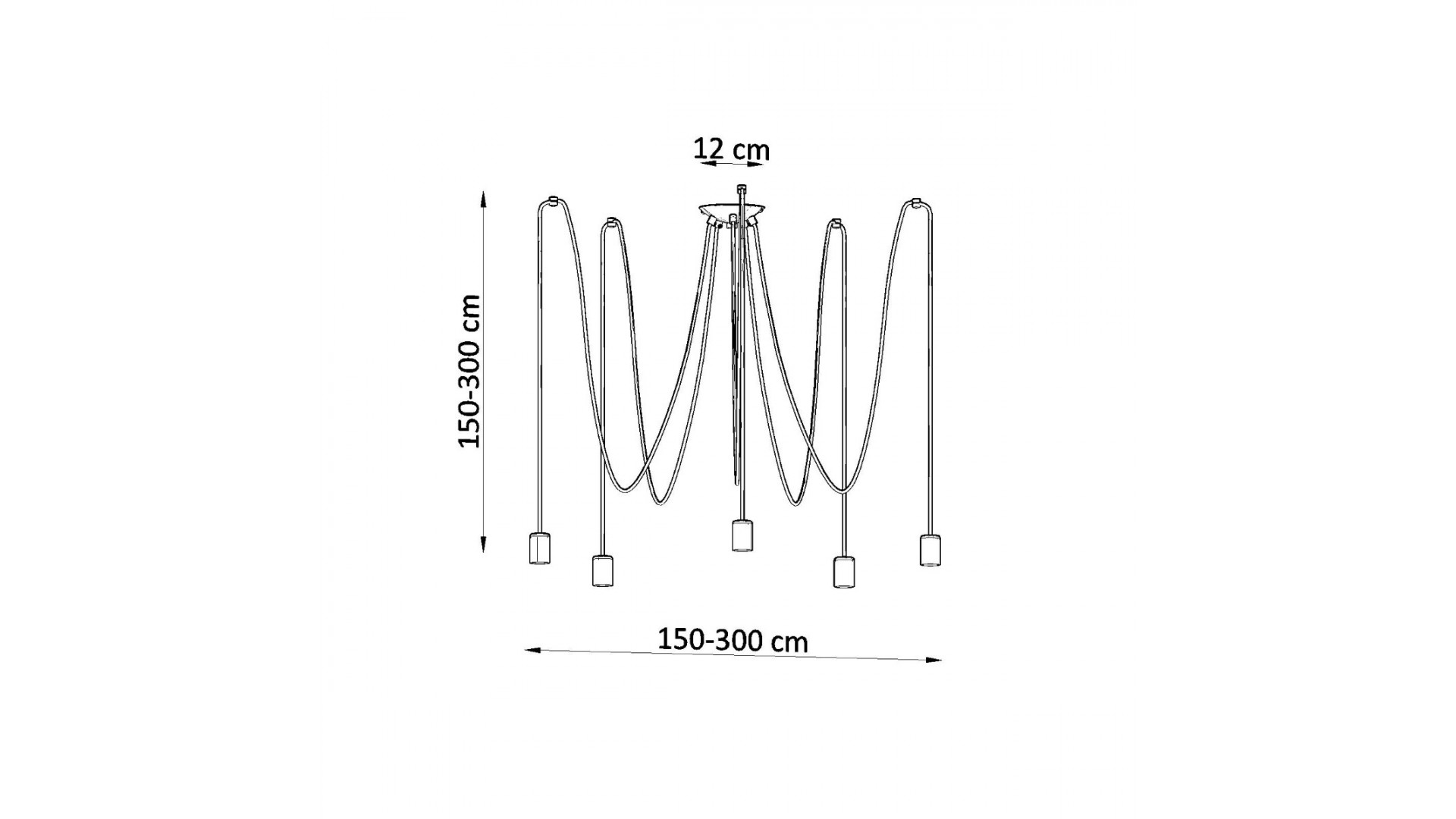 Żyrandol EDISON 5 czarny Sollux SL.0371