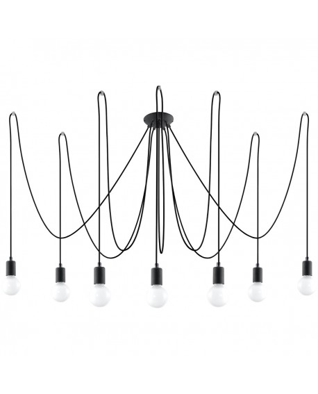 Żyrandol EDISON 7 czarny Sollux SL.0372