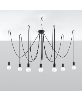 Żyrandol EDISON 7 czarny Sollux SL.0372
