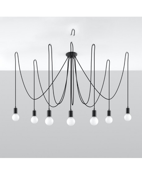 Żyrandol EDISON 7 czarny Sollux SL.0372