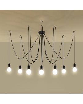 Żyrandol EDISON 7 czarny Sollux SL.0372