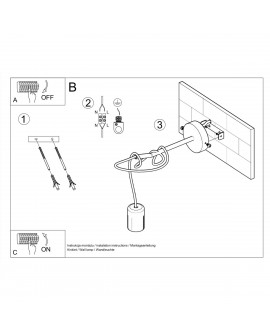 Kinkiet EDISON czarny Sollux SL.0373