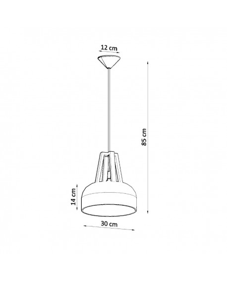 Lampa wisząca CASCO biała/naturalne drewno Sollux SL.0388