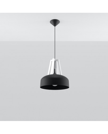 Lampa wisząca CASCO czarna/biała Sollux SL.0389