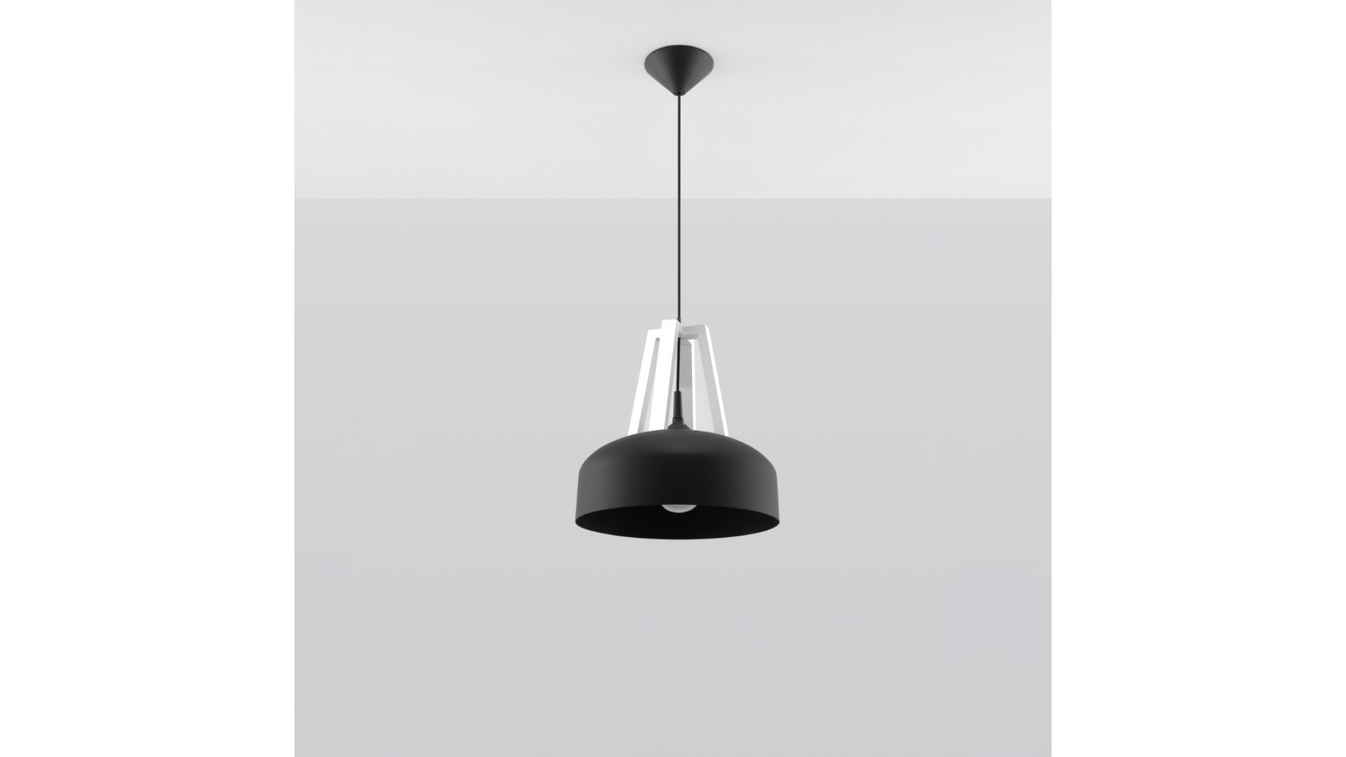Lampa wisząca CASCO czarna/biała Sollux SL.0389