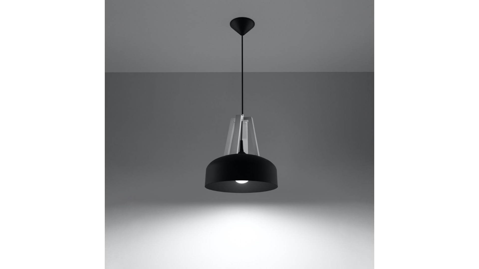 Lampa wisząca CASCO czarna/biała Sollux SL.0389