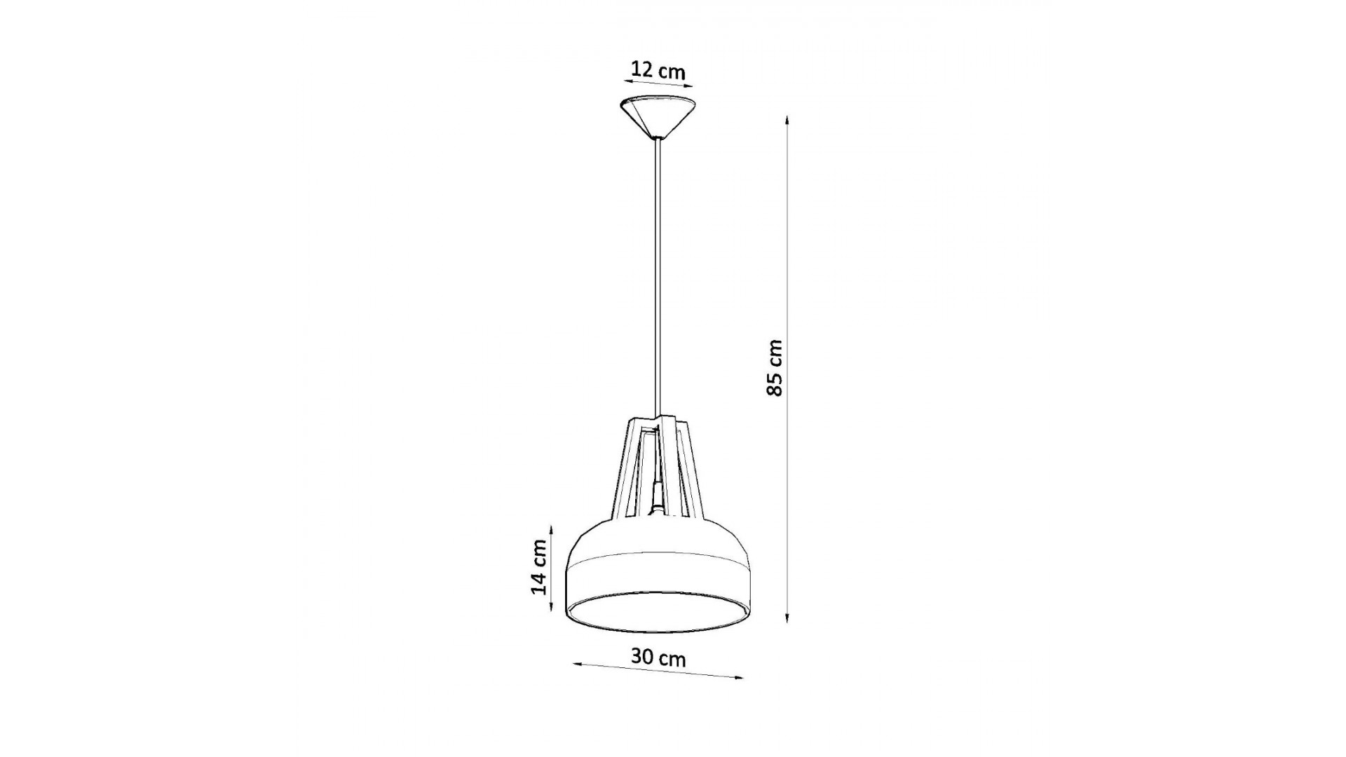 Lampa wisząca CASCO czarna/biała Sollux SL.0389
