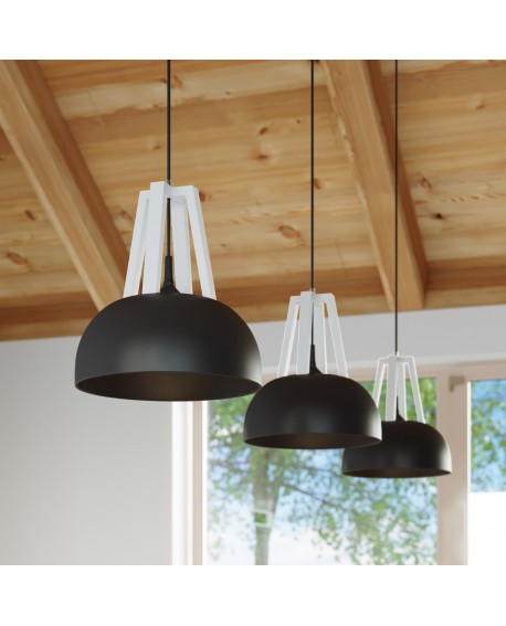 Lampa wisząca CASCO czarna/biała Sollux SL.0389