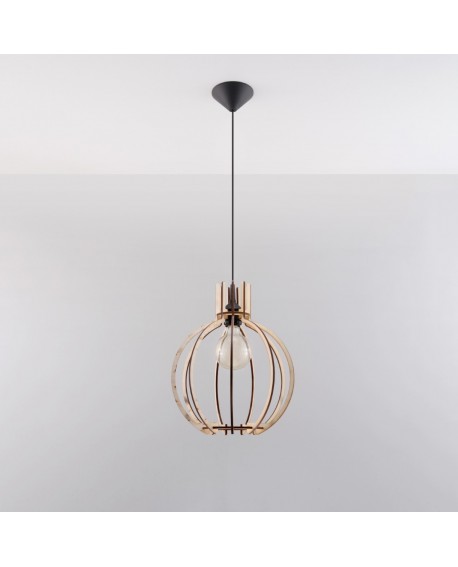 Lampa wisząca ARANCIA naturalne drewno Sollux SL.0391