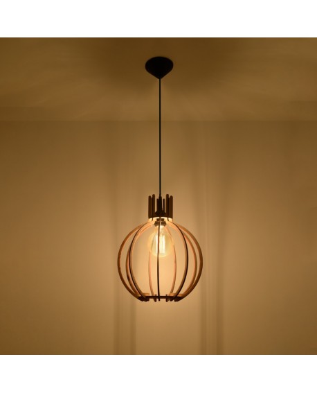 Lampa wisząca ARANCIA naturalne drewno Sollux SL.0391