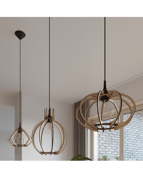 Lampa wisząca ARANCIA naturalne drewno Sollux SL.0391