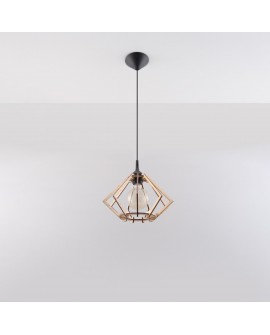 Lampa wisząca POMPELMO naturalne drewno Sollux SL.0393