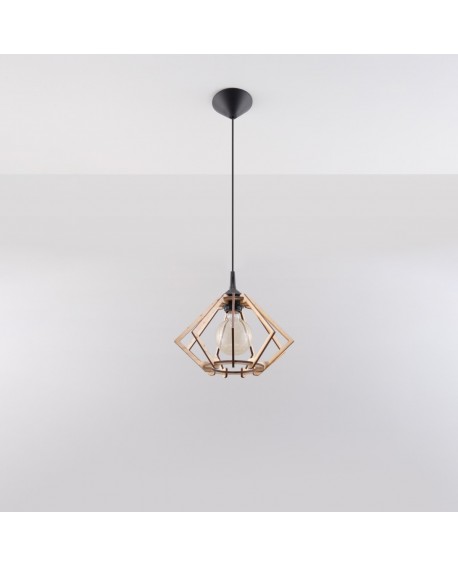 Lampa wisząca POMPELMO naturalne drewno Sollux SL.0393