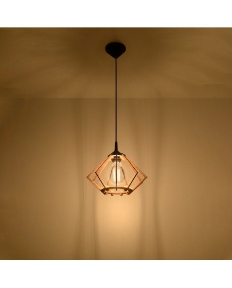 Lampa wisząca POMPELMO naturalne drewno Sollux SL.0393