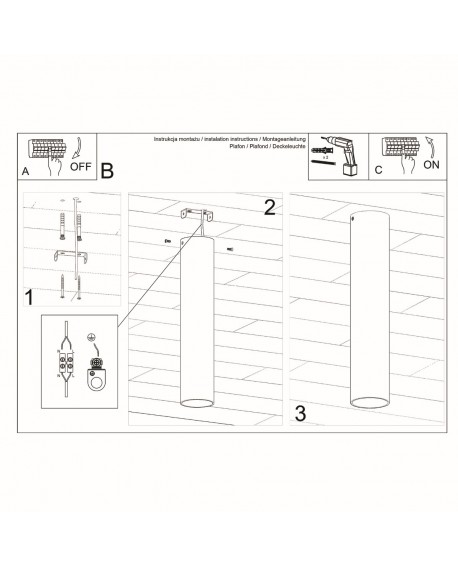Plafon LAGOS 30 biały Sollux SL.0435