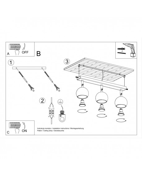 Plafon OCULARE 3 biały Sollux SL.0439