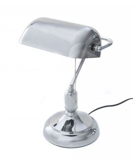 LAMPA BANKIERSKA BIURKOWA KLASYCZNA CHROM BANKER LUMINA DECO