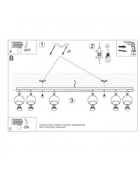 Plafon OCULARE 6L biały Sollux SL.0442