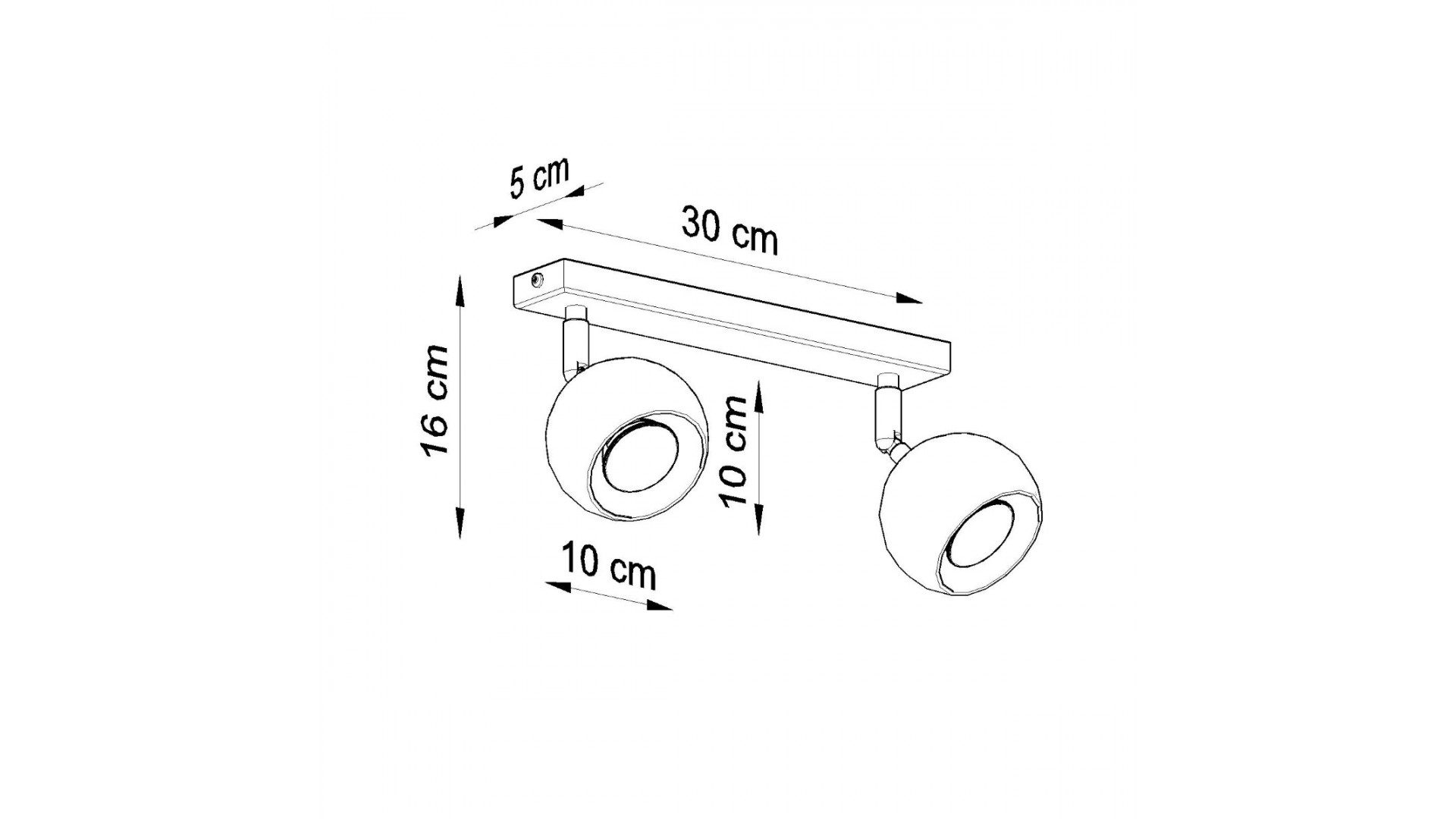 Plafon OCULARE 2 czarny Sollux SL.0444