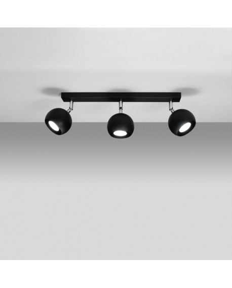 Plafon OCULARE 3 czarny Sollux SL.0445