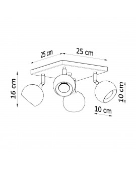 Plafon OCULARE 4 czarny Sollux SL.0446