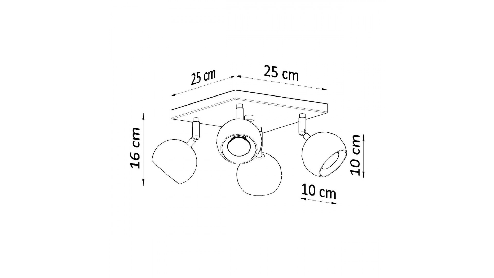 Plafon OCULARE 4 czarny Sollux SL.0446