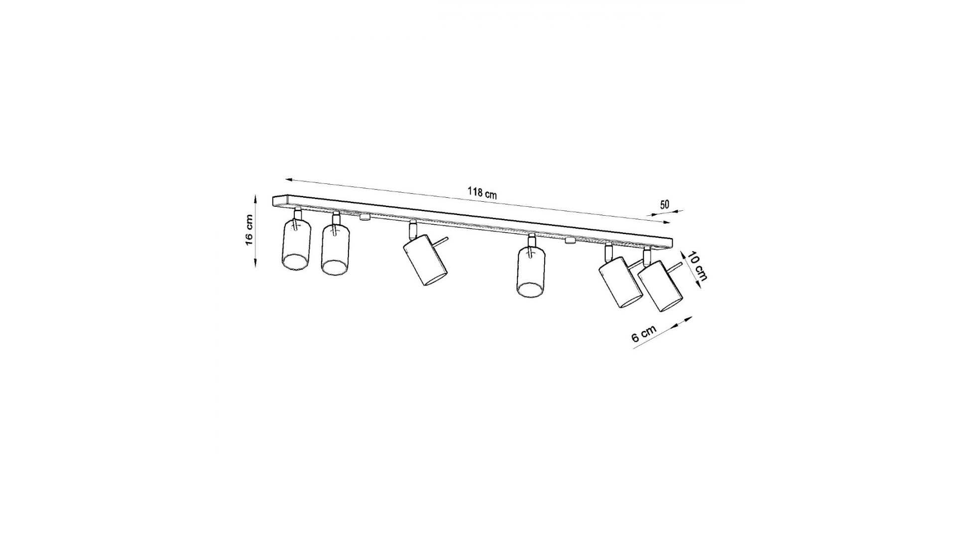 Plafon RING 6L szary Sollux SL.0454