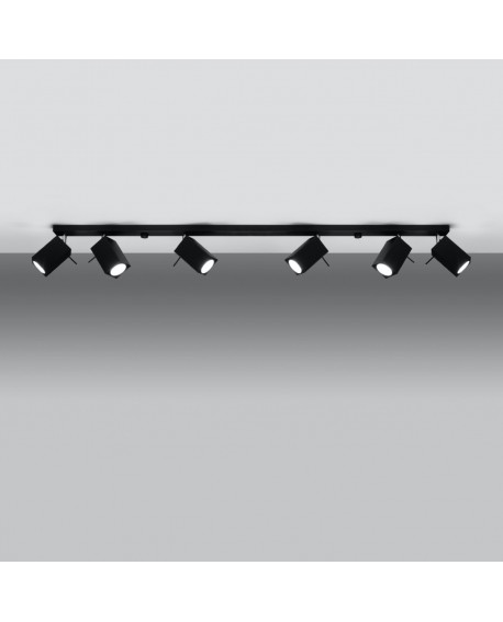 Plafon MERIDA 6L czarny Sollux SL.0460