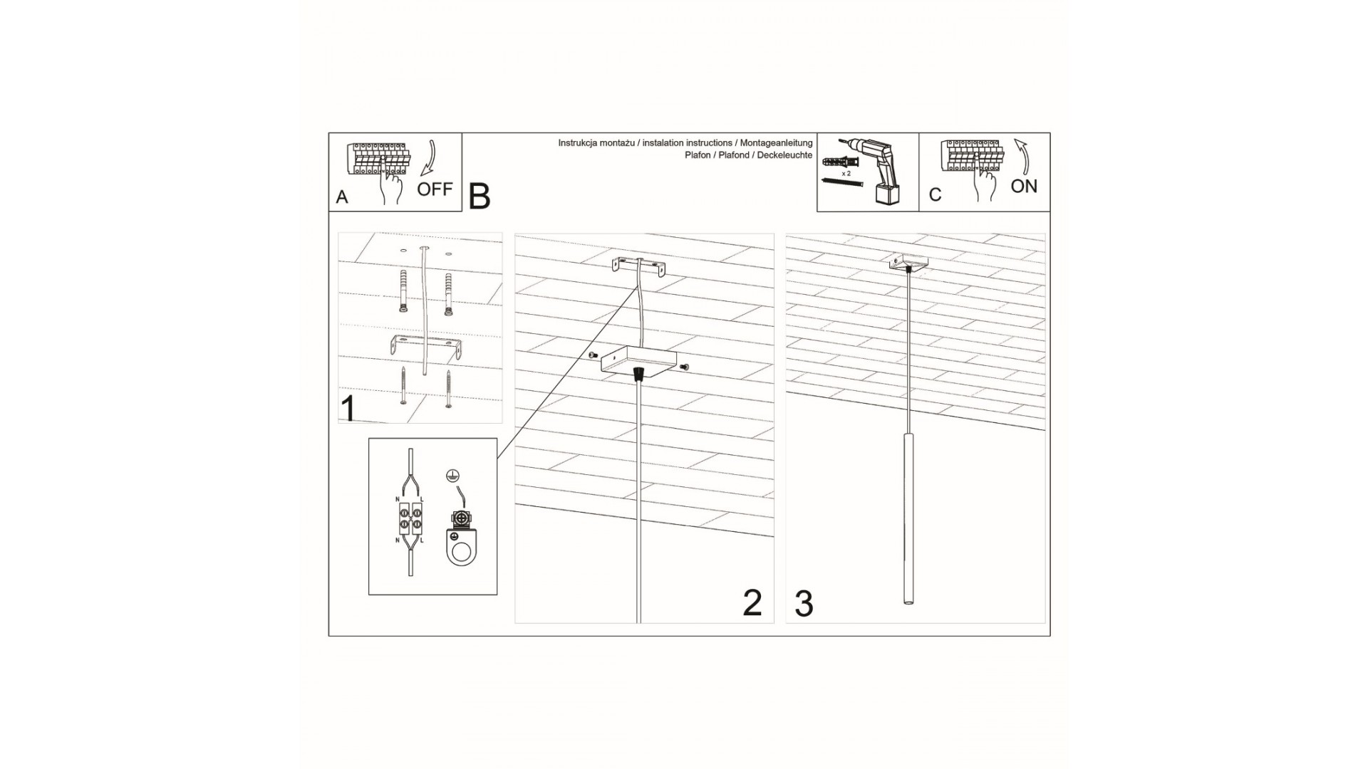 Lampa wisząca PASTELO 1 czarna Sollux SL.0469