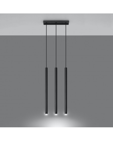 Lampa wisząca PASTELO 3 czarna Sollux SL.0470