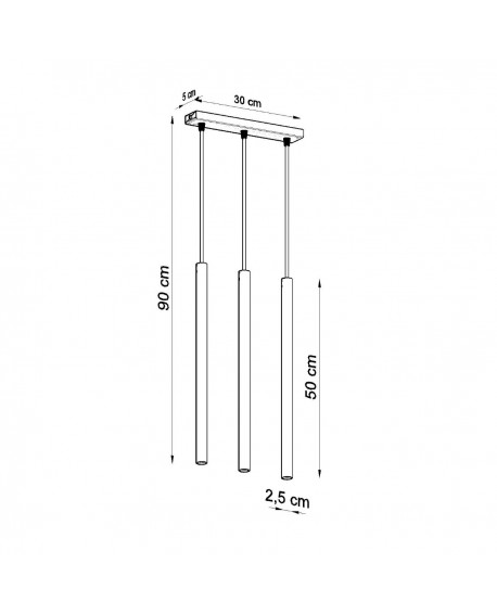 Lampa wisząca PASTELO 3 czarna Sollux SL.0470