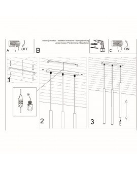 Lampa wisząca PASTELO 3 czarna Sollux SL.0470