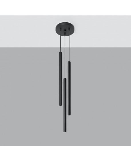 Lampa wisząca PASTELO 3P czarna Sollux SL.0471