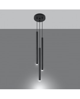 Lampa wisząca PASTELO 3P czarna Sollux SL.0471