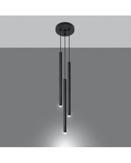 Lampa wisząca PASTELO 3P czarna Sollux SL.0471