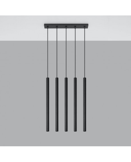 Lampa wisząca PASTELO 5 czarna Sollux SL.0472
