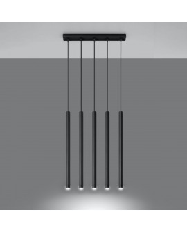 Lampa wisząca PASTELO 5 czarna Sollux SL.0472
