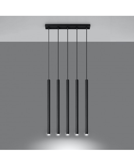 Lampa wisząca PASTELO 5 czarna Sollux SL.0472