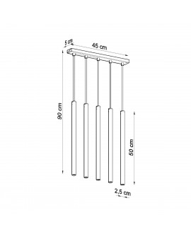 Lampa wisząca PASTELO 5 czarna Sollux SL.0472