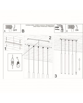 Lampa wisząca PASTELO 5 czarna Sollux SL.0472