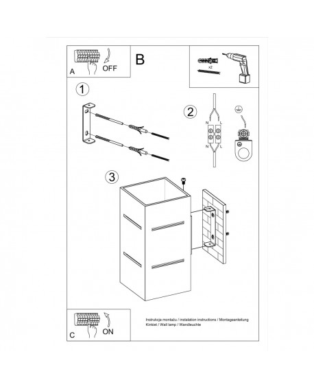 Kinkiet BLOCCO szary Sollux SL.0479