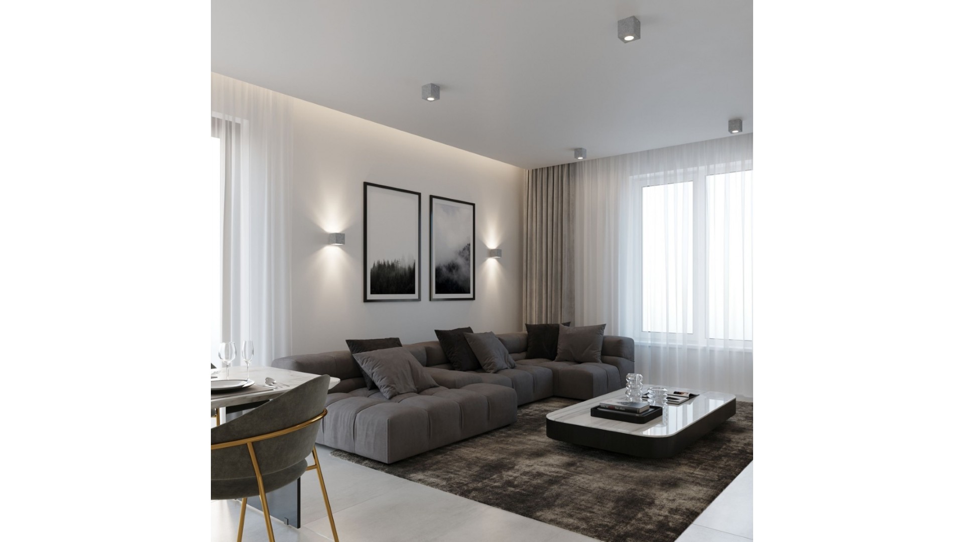 Plafon QUAD beton Sollux SL.0489
