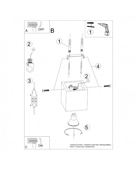 Plafon QUAD naturalne drewno Sollux SL.0493