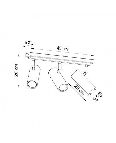 Plafon DIREZIONE 3 biały Sollux SL.0497