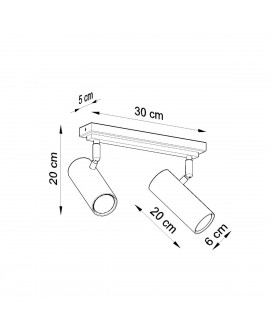 Plafon DIREZIONE 2 czarny Sollux SL.0500